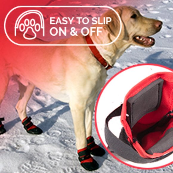 Ultra Paws Durable Dog Boots Paw Protector red black 8 size Large NEW - Picture 3 of 6